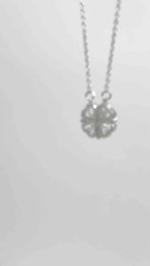 BUTTERCREAM Clover 2 in 1 Hearts Foldable Pendant Necklace with White Cubic Zirconia