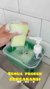 Dispenser Tempat Sabun Cuci Piring Pump 3 in 1 GSF 235 Spons Wadah Sabun Mandi