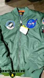 Áo khoác lính mỹ Áo khoác Pilot Nasa cao cấp lót bông thu đông ARM-1270B (lưng trơn không hình)