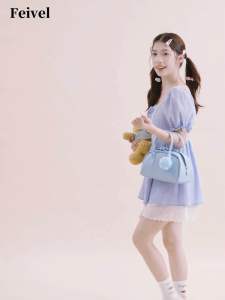 Feivel Clothes Pants Caidre Girl Cute Bowling Handbag Boston Bag One-Shoulder Messenger Small Bag*Fv25015