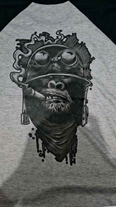 KAOS RAGLAN PRIA WARNA SABLON GORILA / KAOS RAGLAN PRIA LENGAN 3/4 ATASAN PRIA / KAOS MURAH / KAOS DISTRO / KAOS SIMPLE / T-SHIRT PRIA