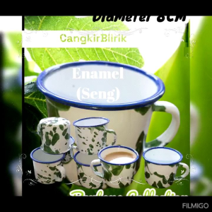 Cangkir Enamel Cangkir Seng (Blirik/Ayam) 6Pcs