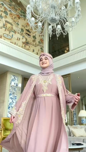 PROMO!! Abaya Freya Wanita Lebaran Model Terbaru Udah Gratis Inner/Dalaman Belt Dan Turban