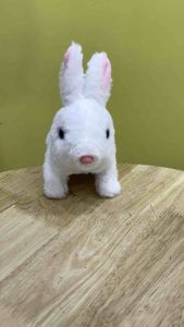 THỎ BÔNG BIẾT ĐI VẪY TAI CÓ ÂM THANH CÙNG CÁC PHỤ KIỆN CHĂM SÓC DỄ THƯƠNG CHO BÉ chất liệu an toàn cho bé