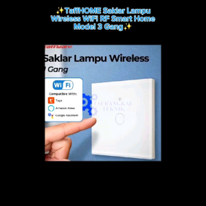 TaffHOME Saklar Lampu Wireless WiFi RF Smart Home Model 3 Gang - WHK05