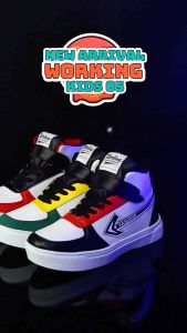 Sepatu anak Kids-05 working kids premium tali dan perekat velcro size 31-35 hijau putih merah COD