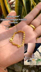 GELANG ANAK MEDAN KACA TEMBAGA LAPIS EMAS TERLARIS LAPIS EMAS24K