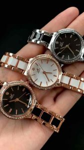 Jam Tangan Wanita Mirete Keramik Bulat Original Analog Produk Best Seller Terbaru Watches Quartz Stainless D142