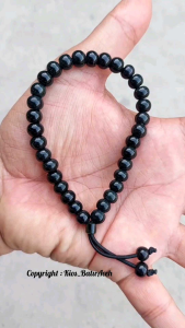 Gelang Tasbih Batu Giok Black Jade Original Asli Aceh Bulat 33 Butir