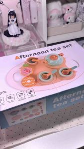 Wooden High Tea Set Toy | Pretend Play Afternoon Tea Set for Kids | Montessori Role Play Kitchen Toys