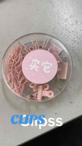 Colourful Paper Binder Paper Clip Set Cute Stationery School Office 4 in 1 box