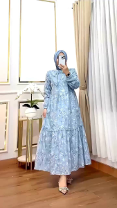 GAMIS MIDI  KATUN BOLONG PREMIUM HANAMI DRESS EXSLUSIVE NURRARISA/GAMIS KATBOL TERBARU/GAMIS KATUN BOLONG WANITA MUSLIMAH