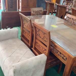 MEJA MAKAN KAYU JATI UKIR /DINNING SET /Meja Makan