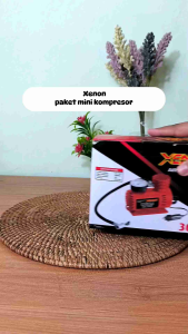 Compressor Mini Xenon + Adaptor 12V 5A / Pompa Udara mini / Pompa Angin ban motor mobil sepeda balon kolam renang karet