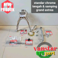 STANDAR TENGAH DAN SAMPING HONDA GRAND STAR PRIMA LEGENDA C70 C80 WARNA CHROME. 