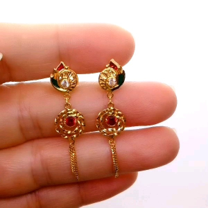 Subang Gantung Skru Design Indian Emas 916 Yon Hing