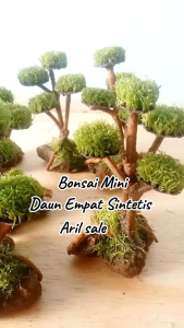 Bonsai Mini Daun Empat Sintetis Aquarium Aquascape per 1 pcs