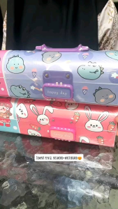 Tempat Pensil Capybara 7059E /Momo Plastik Kunci Kode KAX-1044 Password 3 Tingkat Plus Whiteboard Girl