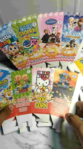 Wadah Popcorn | Kotak Popcorn Ivory Silver Bergambar Isi 100 Pcs Ukuran (+-) 12x6 Anti minyak
