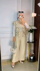 Setelan Wanita Muslim Terbaru Urumi One Set Vol 2 - Baju Atasan dan Celana Kulot Modis Bahan Premium Elona