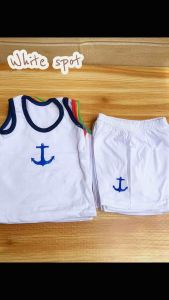 Terno Sando&Short White Spot For Baby/Infant Boy 0-4 Months Cotton