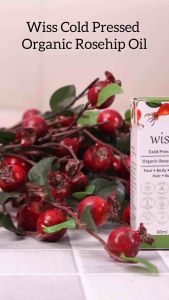 Wiss Cold Pressed Organic Rosehip Rose Hip Oil Pure & Natural for Face Body Nail Care Body Facial Oil 30ml/ Bottle