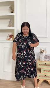 DASTER FUJI MOTIF XXXXL LD 130CM KEKINIAN TERLARIS FUJI DRESS LD 130CM BAHAN RAYON PREMIUM DASTER FUJI MURAH UNTUK ORANG GEMUK