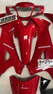 ชุดสีWave125R สีแดงสดท้ายดำชุดใหญ่+สติ้กเกอร์งานABS สนิททุดจุด บล็อคงานตัวใหม่ รับประกันสีไม่ซีด ระบบสี2K มีรับประกัน