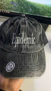 Topi Washing Dewasa Bordir Epidemic dengan Bahan Denim Berkualitas