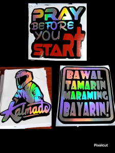 BUY 3 GET 1 STICKER FOR MOTORCYCLE AND CARS STICKERS HOLOGRAPHIC REFLECTORIZED