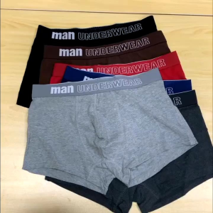 Paket isi 4 Pcs Celana Dalam Boxer Pria Polos Tebal Katun Spandex Dewasa Hitam Cowok Pendek Boxer Karet Motif Mix Nyaman Lembut Spandex Regular L celanada lampriamura