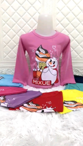 KAOS ANAK PEREMPUAN MIXUE3 LENGAN PANJANG USIA 1-12 TAHUN // BAJU ANAK CEWEK