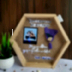 Hexagonal frame Led custom Graduation / gift graduation / kado wisuda