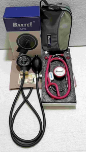 Baxtel APG Black Aneroid Sphygmomanometer With Magenta Deluxe Stethoscope
