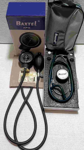 Baxtel APG Black Aneroid Sphygmomanometer With Dark Green Deluxe Stethoscope