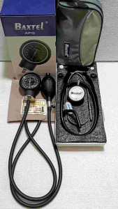 Baxtel APG Black Aneroid Sphygmomanometer With Black Deluxe Stethoscope