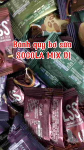 1KG BÁNH QUY NHÂN SOCOLA NHÂN KEM CHAY MIX VỊ