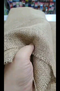 kain guni decor T116  48cm lebar x 4.5 metre panjang dalam 1 gulung kaim Rami fabric  jute fabric natural jute colour