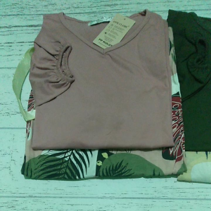 SETELAN ANNE CLAIRE PP LENGAN KERUT DAUN MONSTERA ALLSIZE - SETELAN SANTAI - SETELAN JALAN2