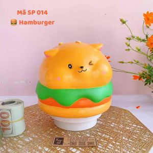 (20x19x17cm) 🍔 Hamburger - Mã SP 014 Heo đất Burger cho người sành ăn ống tiết kiệm hình món ăn sáng tạo