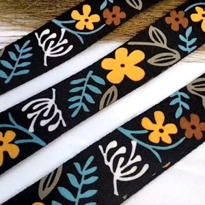 TALI SELEMPANG WANITA TERBARU MOTIF DAUN HITAM