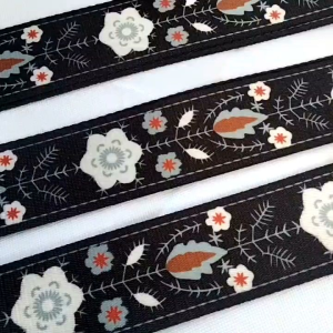 TALI PANJANG SELEMPANG WANITA TERBARU MOTIF KEMBANG HITAM