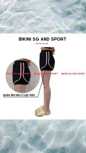 Bigsize quần bơi đùi 2 lớp viền màu Bikini SG And Sport đi bơi và các hoạt động thể thao năng động