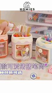 KOTAK PENYIMPANAN ALAT TULIS PEN HOLDER / TEMPAT PEN BRUSH ORGANIZER / MEJA LACI 2 TINGKAT MULTIFUNGSI SERBAGUNA
