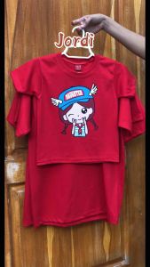 RED CARTOON Round Neck Cotton Family T-Shirt Couple DTF Graphic Print Christmas Reunion Family Day Kids Men Women Grandpa Grandma Dad Mom Daughter Son By Jordi Mosuela