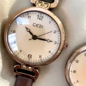 GEDI Jam Tangan Wanita Tali Kulit Asli Jam Analog Vintage Elegant Anti Air Water Resistant CA023