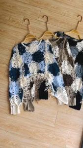 Elizabethgrosir1 Vacation Crochet Hollow Tassel Knitwear Batwing Sleeves 8304