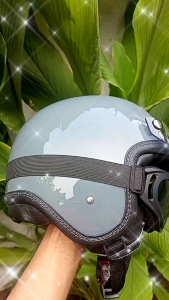 Helm Custom Helm Retro Fiber STARK Original Helmet Dewasa Pet Kacamata