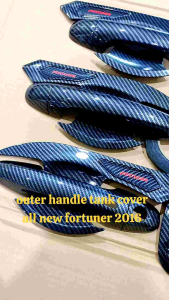 Paket outer handle tank cover mobil Toyota All New Fortuner 2016 full carbon
