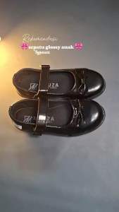 Sepatu Anak Perempuan Sekolah SD dan TK Flat Shoes sportty anak Cewek Hitam 26-35